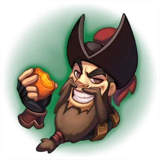 😏 pirate, treasure, gold, character, cartoon, sticker telegram sticker