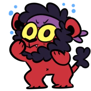 💀 Cartoon, Rot, Tier, Figur, Löwe, Lustig, Wütend telegram sticker