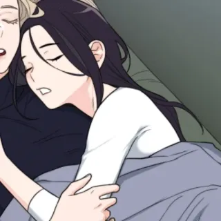 ♥️ dormindo, pessoa, cama, conforto, descansando, estilo anime, fofo telegram sticker