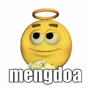 😉 mengdoa Emoji, Anjo, Auréola, Rezando, Meme telegram sticker