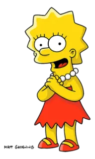 😃 Lisa Simpson The Simpsons Lisa Simpson, The Simpsons, Cartoon, Animated, Girl telegram sticker