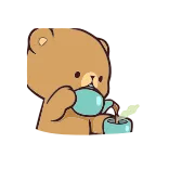 ☕️ หมี, ชา, การ์ตูน, น่ารัก, สัตว์, เครื่องดื่ม telegram sticker