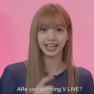 🌦 Lisa ARE you watching V LIVE? Lisa, Blackpink, V live, K-pop, Korea, Penyanyi, Penghibur telegram sticker