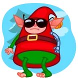 🎮 elf, weihnachten, cartoon, festlich, cool, sonnenbrille telegram sticker
