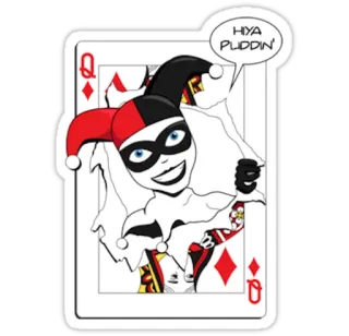 🃏 Harley Quinn HIYA PUDDIN' Harley Quinn, Rainha de Copas, História em quadrinhos, Desenho animado, DC Comics, Vilão telegram sticker