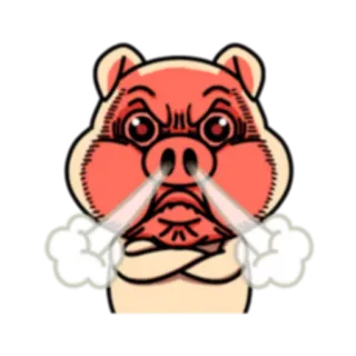 😡 wütend, schwein, cartoon, tier, rot, dampfend telegram sticker