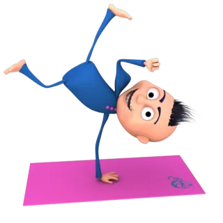 💪 dessin animé, yoga, exercice, équilibre, fitness, personnage whatsapp sticker