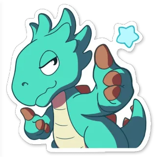 🔥 dinosaurier, cartoon, niedlich, figur, tier, aufkleber whatsapp sticker