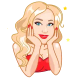 ☺️ woman, blonde, girl, red, sticker, cartoon telegram sticker