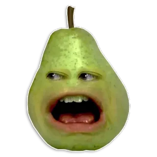 😚 pera, frutta, arancia irritante, divertente, cartoni animati telegram sticker