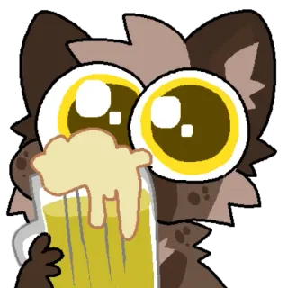 🍺 만화, 동물, 개, 맥주, 음주, 귀여운 telegram sticker