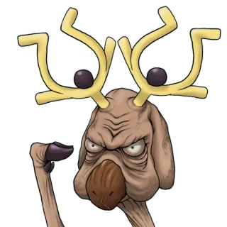 😠 kartun, rusa, tanduk, hewan telegram sticker