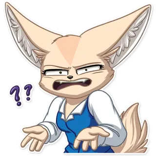 ❓ ?? fennec, animale, domanda, espressione, confuso whatsapp sticker