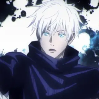 🥡 Satoru Gojo Jujutsu Kaisen anime, gojo, jujutsu kaisen, white hair, character, blue eyes telegram sticker