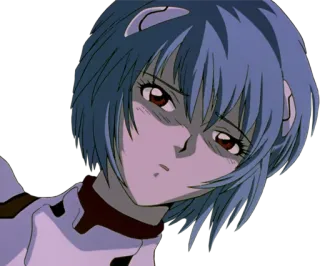 😥 Rei Ayanami Neon Genesis Evangelion Anime, Rei Ayanami, Evangelion, Mangá, Robô, Mecha whatsapp sticker