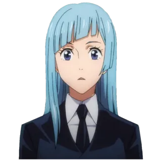 😍 anime, pelo azul, personaje, mujer whatsapp sticker