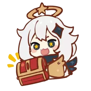 😍 Paimon Genshin Impact パイモン, 原神, アニメ, ちび, ゲーム, 宝 telegram sticker