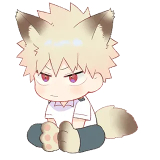 😐 Bakugo Katsuki My Hero Academia Anime, Manga, Bakugo, Vos, Vervormd, Chibi telegram sticker