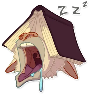 💤 zzz sleep, book, tired, yawn, zzz, cartoon telegram sticker