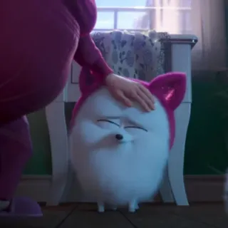 ❄️ Gidget The Secret Life of Pets Гиджет, собака, питомец, пушистый, мультфильм, Тайная жизнь домашних животных whatsapp sticker
