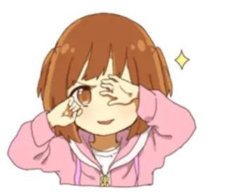 😏 Anime, Mädchen, Süß, Zwinkern, Funkeln telegram sticker