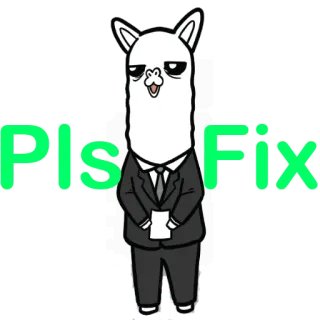 🤏 Pls Fix Альпака, Мультфильм, Костюм, Смешной whatsapp sticker