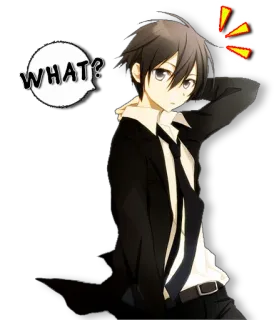 ❓ WHAT? anime, question, confused, boy, teen telegram sticker