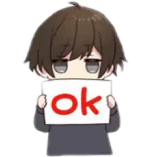 👌 ok OK, 合意, 承認, 可愛い, 漫画, 男の子 telegram sticker