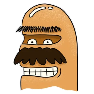 🎅 cartoon, snor, grappig, personage telegram sticker