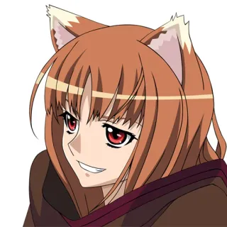 😃 Holo Spice and Wolf anime, holo, spice and wolf, fox, wolf, character telegram sticker