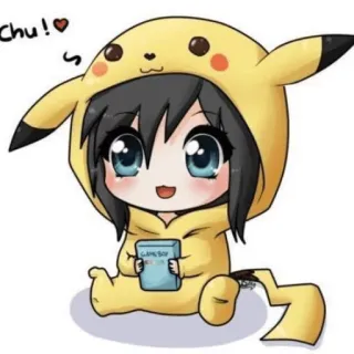 🎮 Chu! pikachu, anime, gameboy, fofo, desenho animado, kawaii, mangá telegram sticker