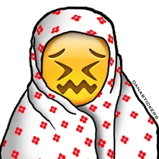 😖 Emoji, Verdrietig, Hoofddoek, Bedekt telegram sticker