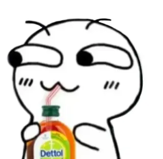 😂 Dettol kreskówka, mem, napój, humor, Dettol telegram sticker