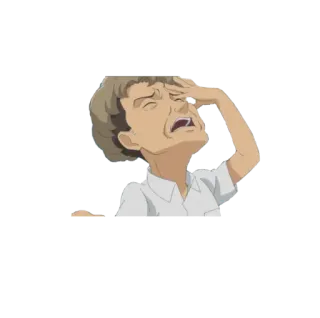 👎 desapontamento, facepalm, frustração, desenho animado, exasperação, anime telegram sticker