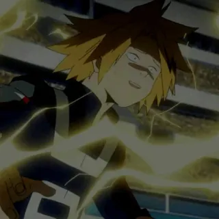 ⚡️ Denki Kaminari My Hero Academia Anime, Manga, Denki Kaminari, My Hero Academia, Electricidad, Superpoderes, Héroe whatsapp sticker