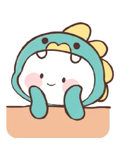 🙂 sticker, cute, dinosaur, cartoon, character, kawaii telegram sticker