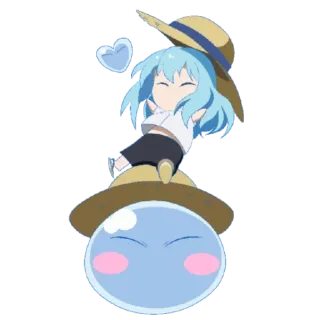 🙈 Rimuru Tempest That Time I Got Reincarnated as a Slime Anime, Chibi, Slime, Lindo, Rimuru, Reencarnado en Slime whatsapp sticker
