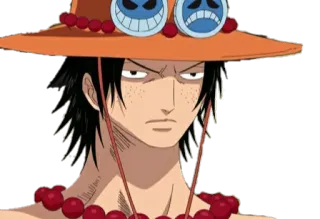 😐 Portgas D. Ace One Piece Anime, One Piece, Portgas D. Ace, Pirata, Fuoco, Personaggio telegram sticker