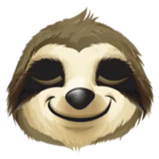 😌 bicho-preguiça, animal, fofo, feliz, engraçado, lento, preguiçoso whatsapp sticker
