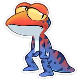 🙁 lizard, cartoon, animal, reptile, character, funny, cute telegram sticker