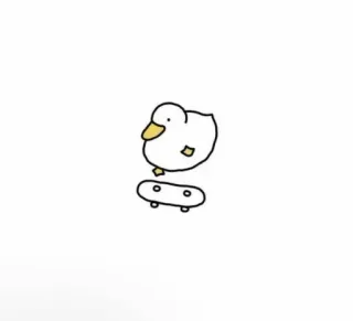 🍓 duck, skateboard, cute, cartoon, animal, skating, bird telegram sticker