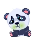 🤮 panda, fofo, triste, adesivo, desenho animado, animal telegram sticker