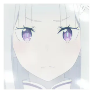 🎀 Emilia Re:Zero Anime, Emilia, Re:Zero, Mujer, Dibujos animados, Retrato, Chica Anime whatsapp sticker