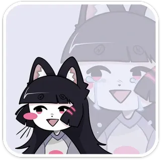 😀 ragazza gatto, anime, adesivo, cartone animato, kawaii, carino whatsapp sticker