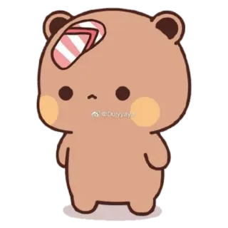 😐 @Duyyaya beruang, kartun, imut, kawaii, perban telegram sticker