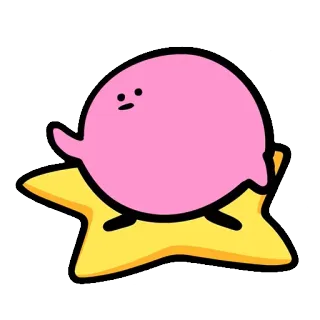 😐 Kirby かわいい, ピンク, 星, ニンテンドー, ビデオゲーム telegram sticker