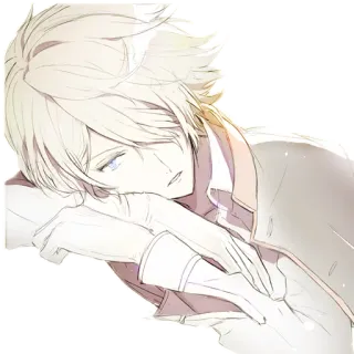 😴 Anime, Manga, Personnage, Illustration, Cheveux Blonds, Triste, Emo whatsapp sticker