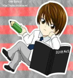 😕 Light Yagami Death Note DEATH NOTE อนิเมะ, Death Note, ยางามิ ไลท์, จิบิ, มังงะ telegram sticker