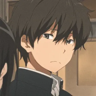 💈 Houtarou Oreki Hyouka Anime, Hyouka, Houtarou Oreki, Postać, Animacja, Japonia, Japoński whatsapp sticker