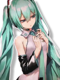 🙁 Hatsune Miku Anime, Vocaloid, Hatsune Miku, J-Pop, Personaje, Manga telegram sticker